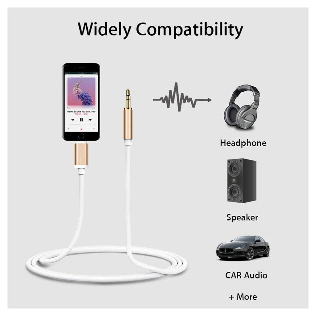 AUDIO ADAPTER KABEL IPHONE 7 UND 7 PLUS AUX KLINKE LIGHTNING AUF 3,5 MM MÄNNLICH