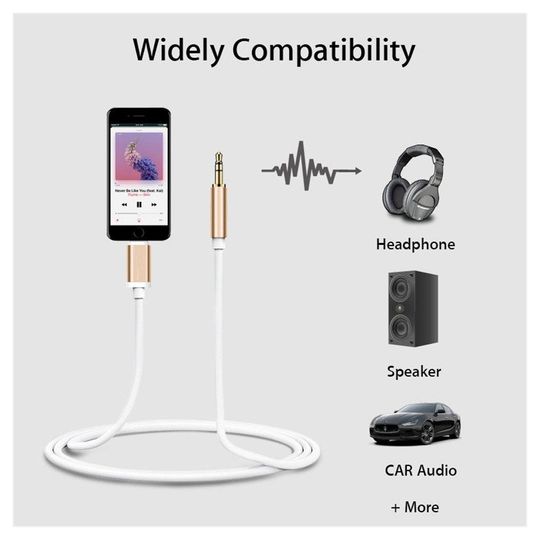 AUDIO ADAPTER KABEL IPHONE 7 UND 7 PLUS AUX KLINKE LIGHTNING AUF 3,5 MM MÄNNLICH