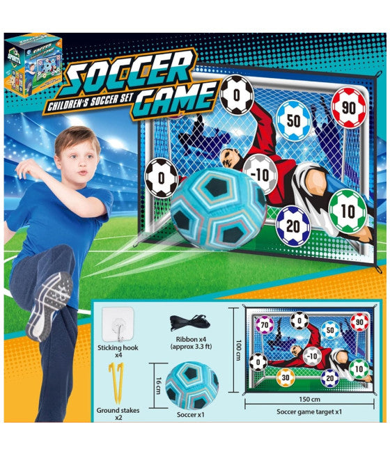 8-teiliges Kinderspielset Fußball-Stifte mit Haken und selbstklebendem Ziel