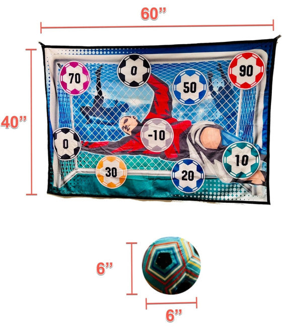 8-teiliges Kinderspielset Fußball-Stifte mit Haken und selbstklebendem Ziel