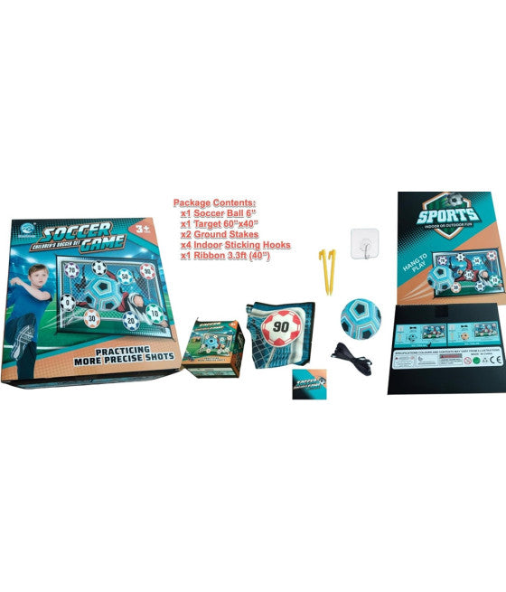 8-teiliges Kinderspielset Fußball-Stifte mit Haken und selbstklebendem Ziel