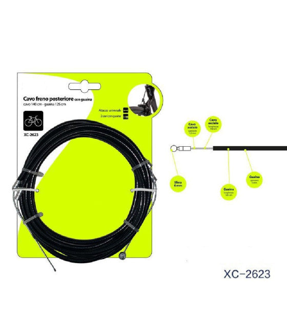 2PCS UNIVERSELLE HINTERE BREMSKABELHÜLLE FÜR FAHRRAD XC2623