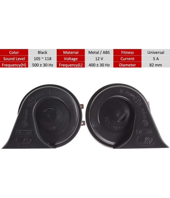 2PCS DOUBLE TONE HORN UNIVERSAL SIGNAL HORN CAR TRUCK MOTORCYCLE