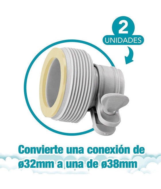 2STÜCK ADAPTER TYP B POOLPUMPEN KLAMMERFILTER ZUBEHÖR 26061