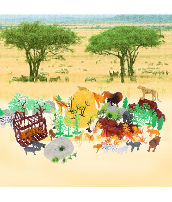 75PCS PACK TIERE KINDER WALD CONTAINER SPIELSET