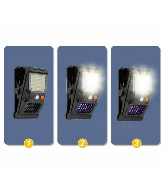 128 SMD LED SOLAR GARTENLICHTLAMPE MIT MOSKITONETZ