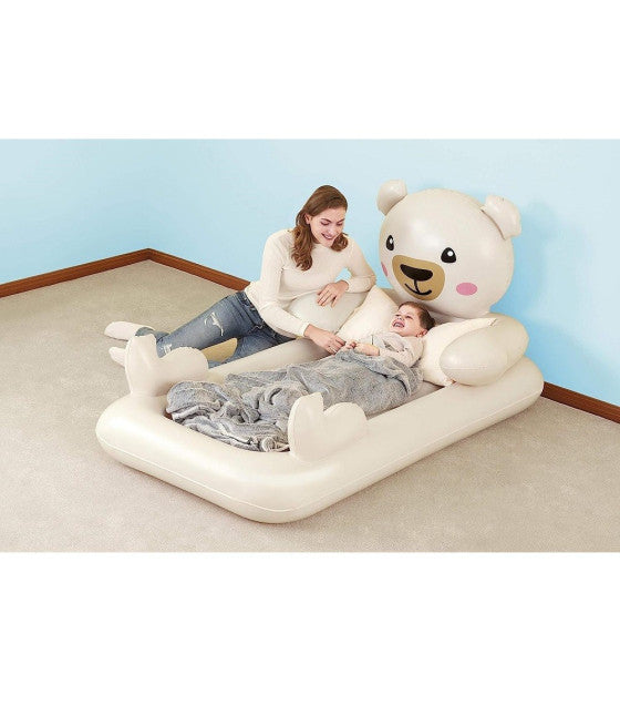 AUFBLASBARE KINDERBETTCHEN TEDDYBÄR 188X109X89 CM MATRATZE 67712