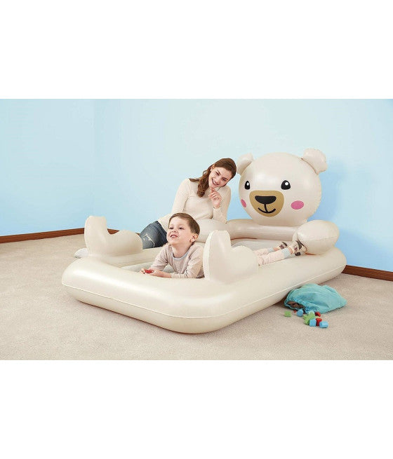 AUFBLASBARE KINDERBETTCHEN TEDDYBÄR 188X109X89 CM MATRATZE 67712
