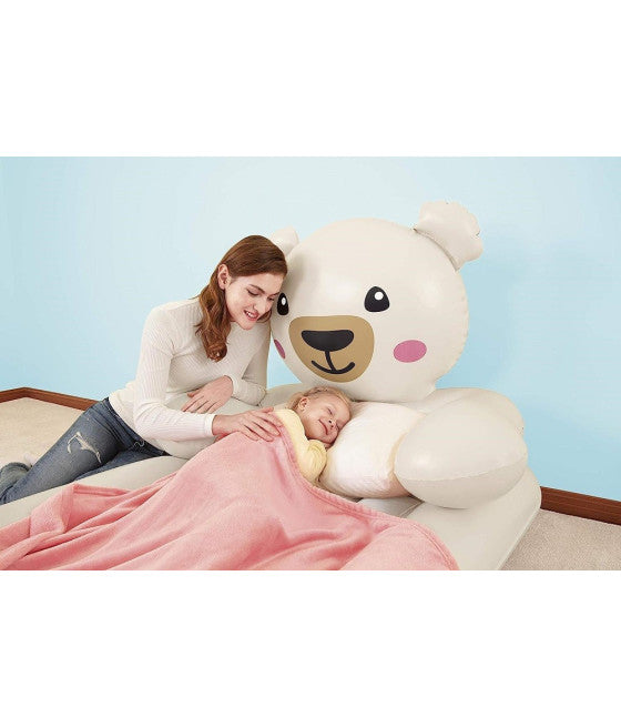 AUFBLASBARE KINDERBETTCHEN TEDDYBÄR 188X109X89 CM MATRATZE 67712