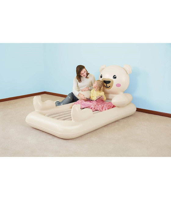 AUFBLASBARE KINDERBETTCHEN TEDDYBÄR 188X109X89 CM MATRATZE 67712