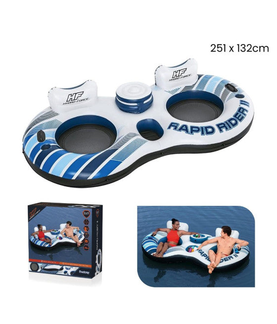 AUFBLASBARE SCHWIMMWESTE RAPID RIDER 2 SITZER 251X132 CM 43113