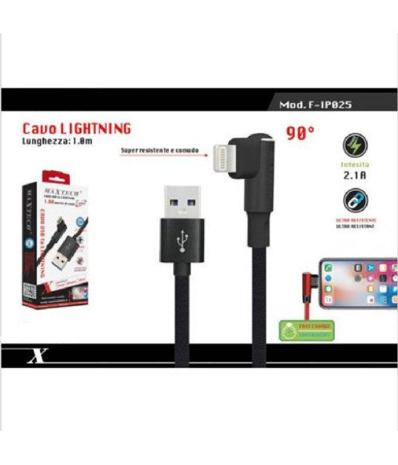 ACVO LIGHTNING 90° USB RECARICA MIT IPAD 1MT F-IP025