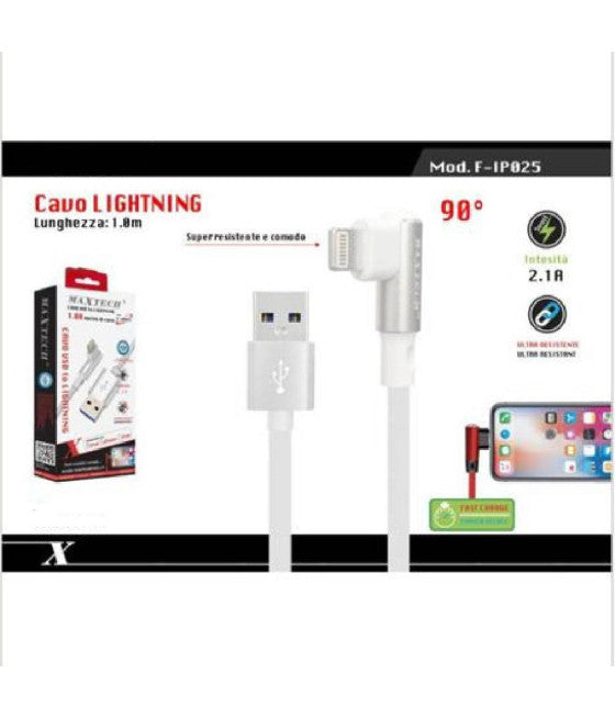 ACVO LIGHTNING 90° USB RECARICA MIT IPAD 1MT F-IP025
