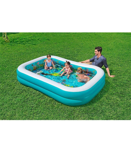 3D MARINE ABENTEUER POOL 262X175X51CM 2 RINGE 3D SCHUTZBRILLE 54177