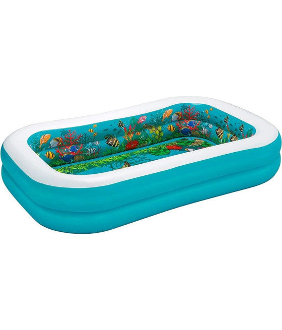 3D MARINE ABENTEUER POOL 262X175X51CM 2 RINGE 3D SCHUTZBRILLE 54177