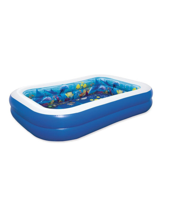 3D MARINE ABENTEUER POOL 262X175X51CM 2 RINGE 3D SCHUTZBRILLE 54177