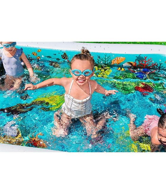 3D MARINE ABENTEUER POOL 262X175X51CM 2 RINGE 3D SCHUTZBRILLE 54177
