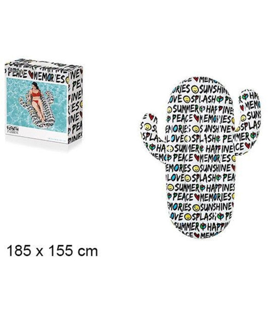 Aufblasbare Matratze in Kaktusform mit Zitaten, 185 x 155 cm, 016169