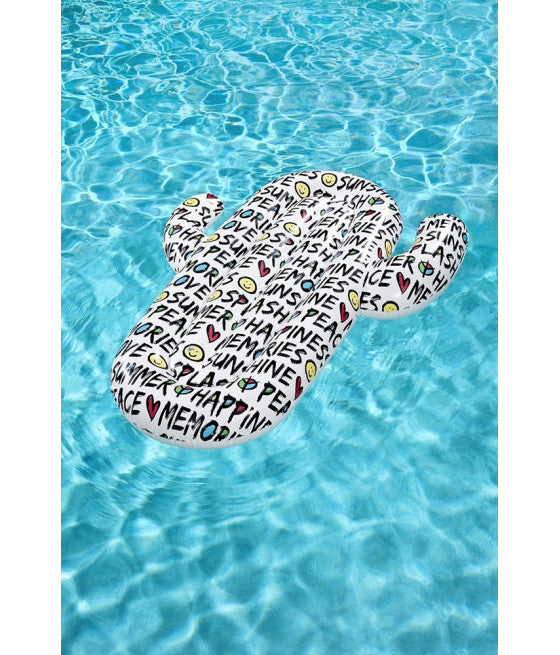 Aufblasbare Matratze in Kaktusform mit Zitaten, 185 x 155 cm, 016169