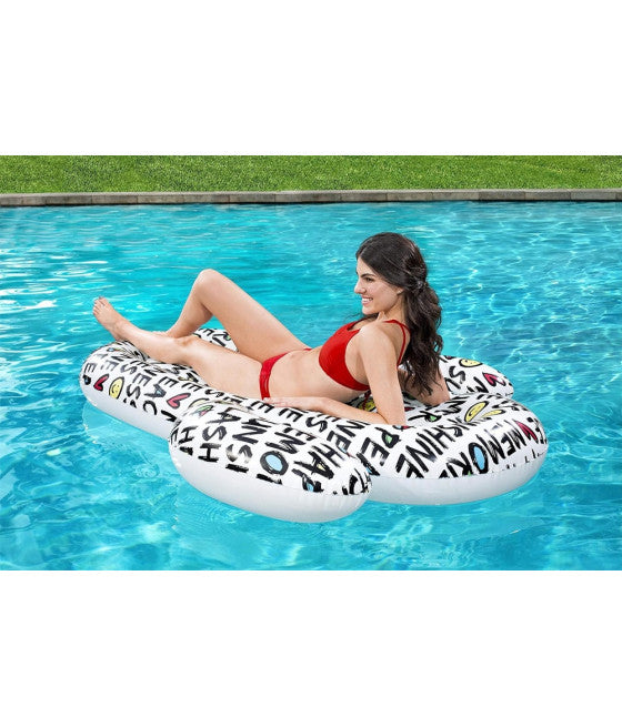 Aufblasbare Matratze in Kaktusform mit Zitaten, 185 x 155 cm, 016169