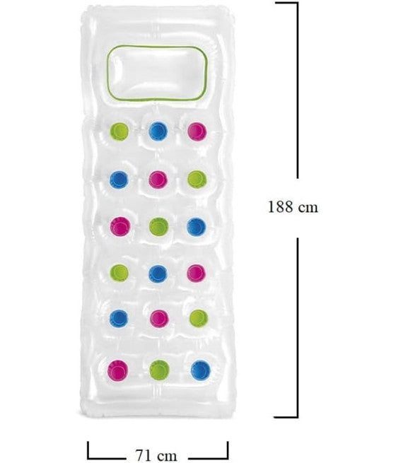 AUFBLASBARE MATRATZE 188X71CM TRANSPARENT MEERESSCHWIMMBAD 019966