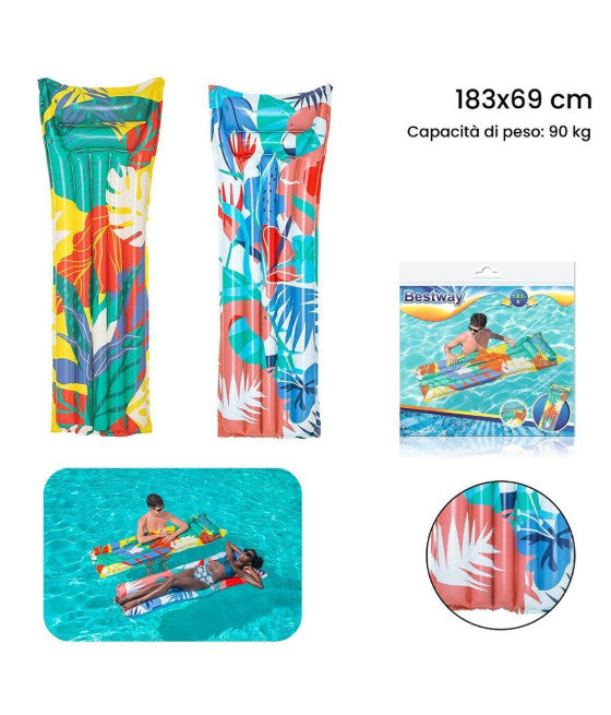 AUFBLASBARE LUFTMATTE MEHRFARBIG 2 TUBE 183 X 69 CM 44033