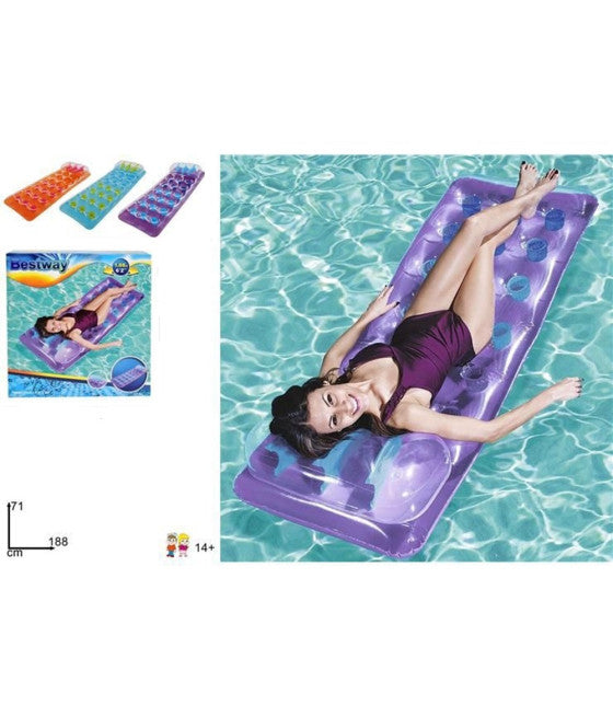 AUFBLASBARE MATRATZE MIT 18-LOCH-KISSEN 188X71 CM 43015