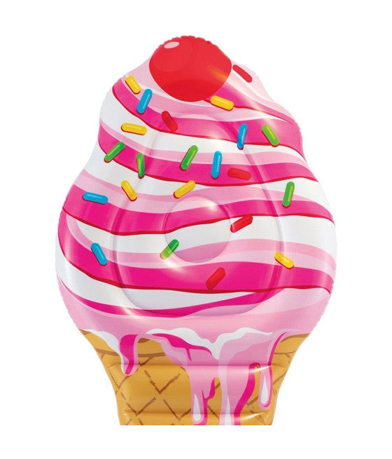 AUFBLASBARE INSELMATRATZE PVC EISCREME KEGEL MEER POOL 224X107CM