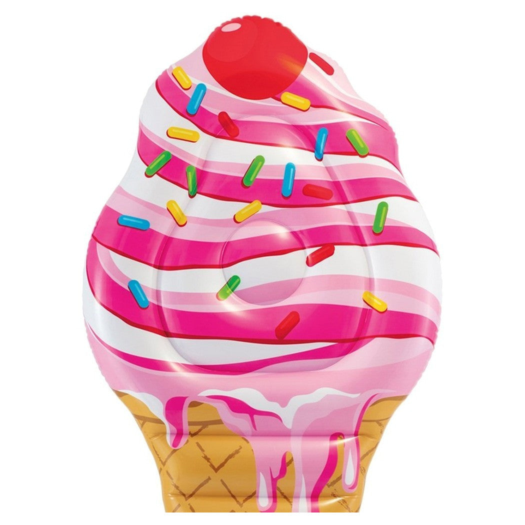 AUFBLASBARE INSELMATRATZE PVC EISCREME KEGEL MEER POOL 224X107CM