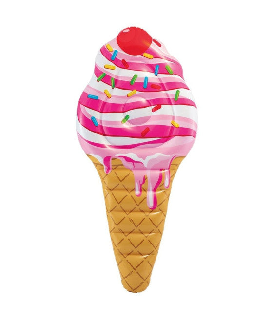 AUFBLASBARE INSELMATRATZE PVC EISCREME KEGEL MEER POOL 224X107CM