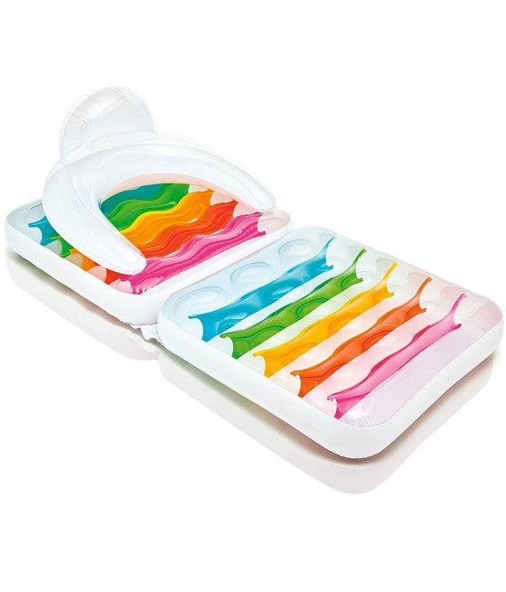 2-IN-1 AUFBLASBARE FALTBARE POOLMATRATZE MIT RÜCKENLEHNE 198X94CM