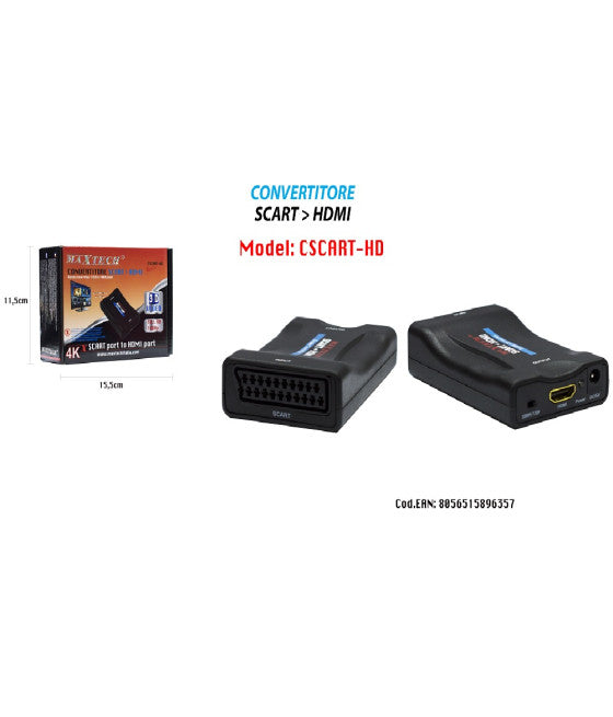 AUDIO VIDEO SCART ZU DIGITAL HDMI FULL HD 1080P CSCART-HD KONVERTER