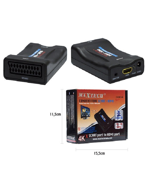 AUDIO VIDEO SCART ZU DIGITAL HDMI FULL HD 1080P CSCART-HD KONVERTER