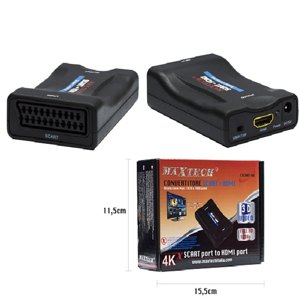AUDIO VIDEO SCART ZU DIGITAL HDMI FULL HD 1080P CSCART-HD KONVERTER