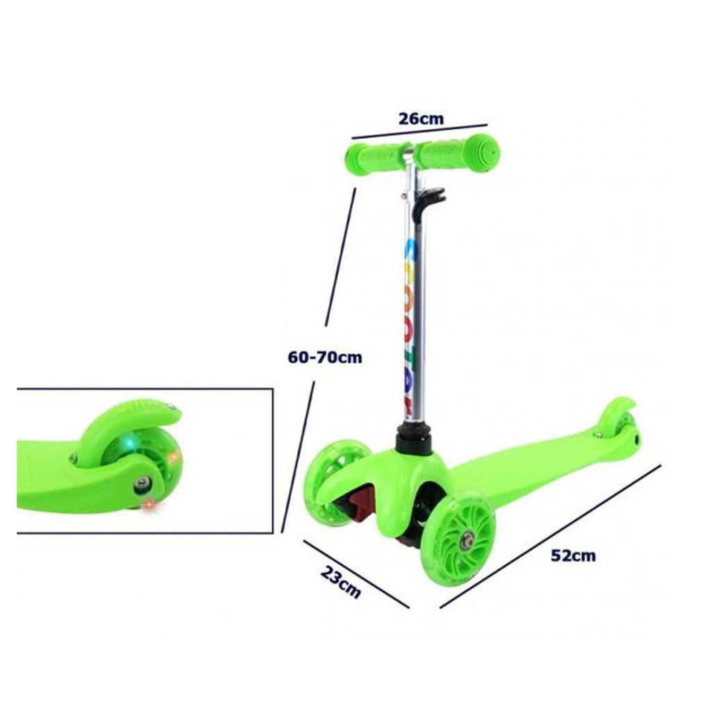 3-RAD-SCOOTER FÜR JUNGEN/MÄDCHEN, HÖHENVERSTELLBAR, MIT LED-LICHTERN UND BREMSE