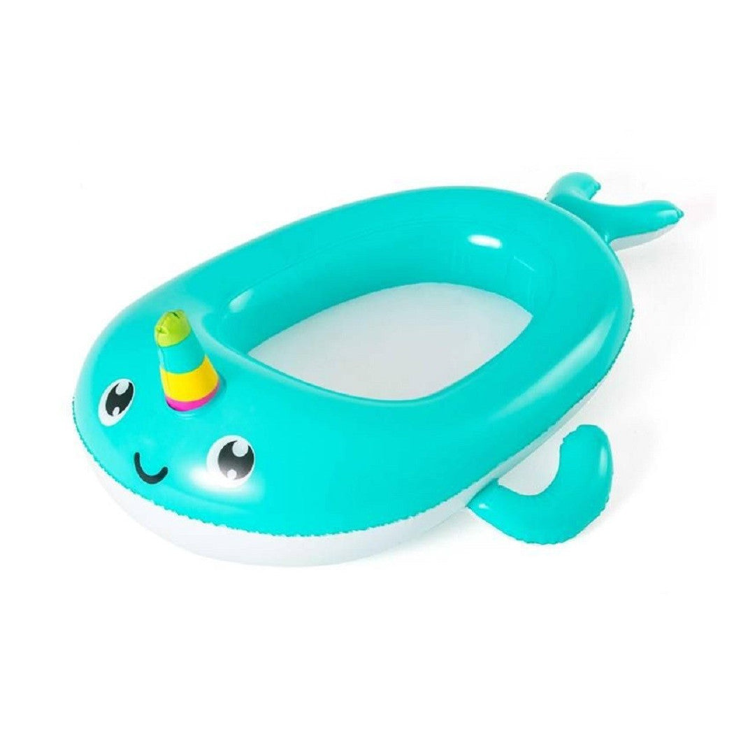 AUFBLASBARE NARWHAL FORM SCHLAUCHBOOT MEER POOL 118X89 CM KINDER 34120