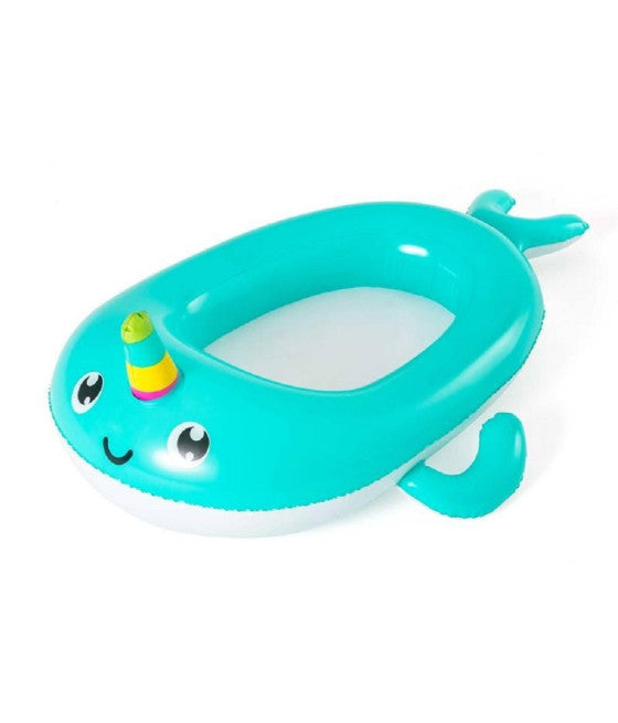 AUFBLASBARE NARWHAL FORM SCHLAUCHBOOT MEER POOL 118X89 CM KINDER 34120