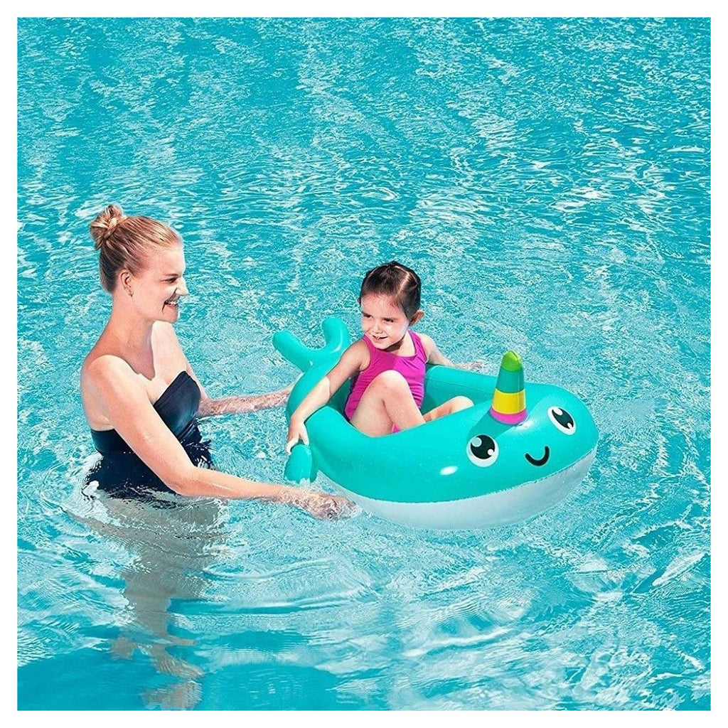 AUFBLASBARE NARWHAL FORM SCHLAUCHBOOT MEER POOL 118X89 CM KINDER 34120