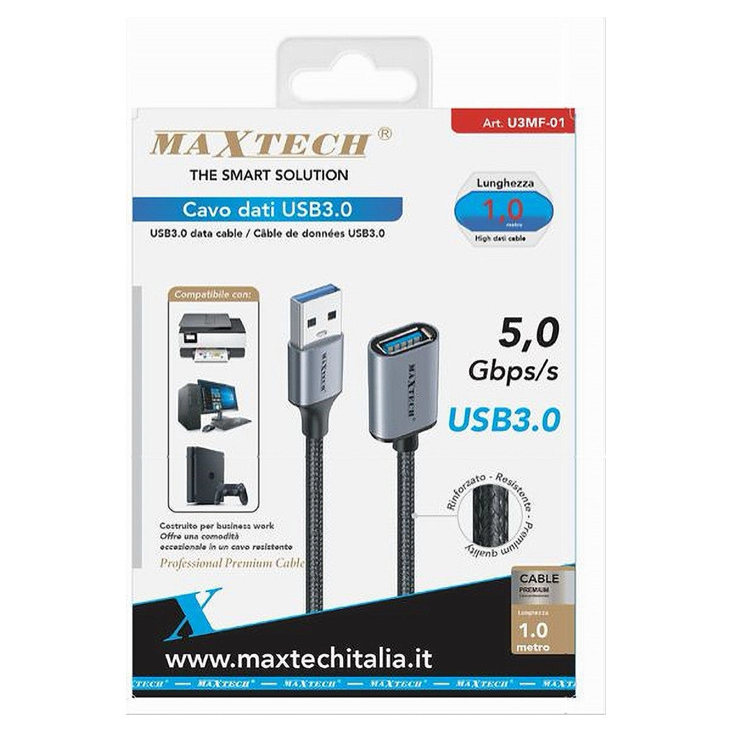 ACVO DATI PROLUNGA USB3.0 MACHINERY A FEMMINA 1 MT STAMPANTE PC U3MF-01