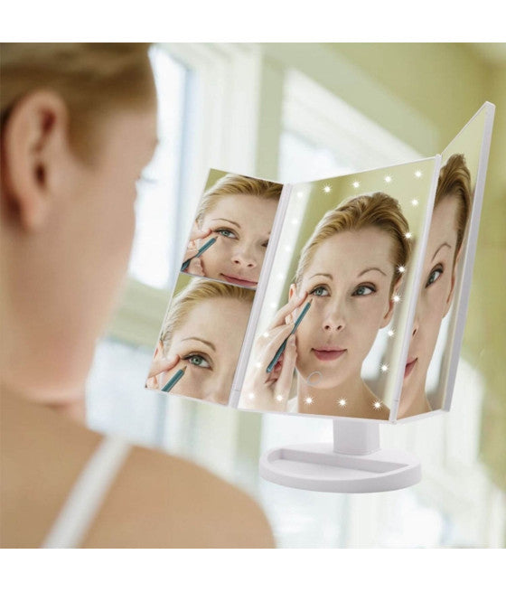 360-GRAD-DREHSPIEGEL TOUCHSCREEN-TISCH 2 VERGRÖSSERUNGEN BAD MAKE-UP