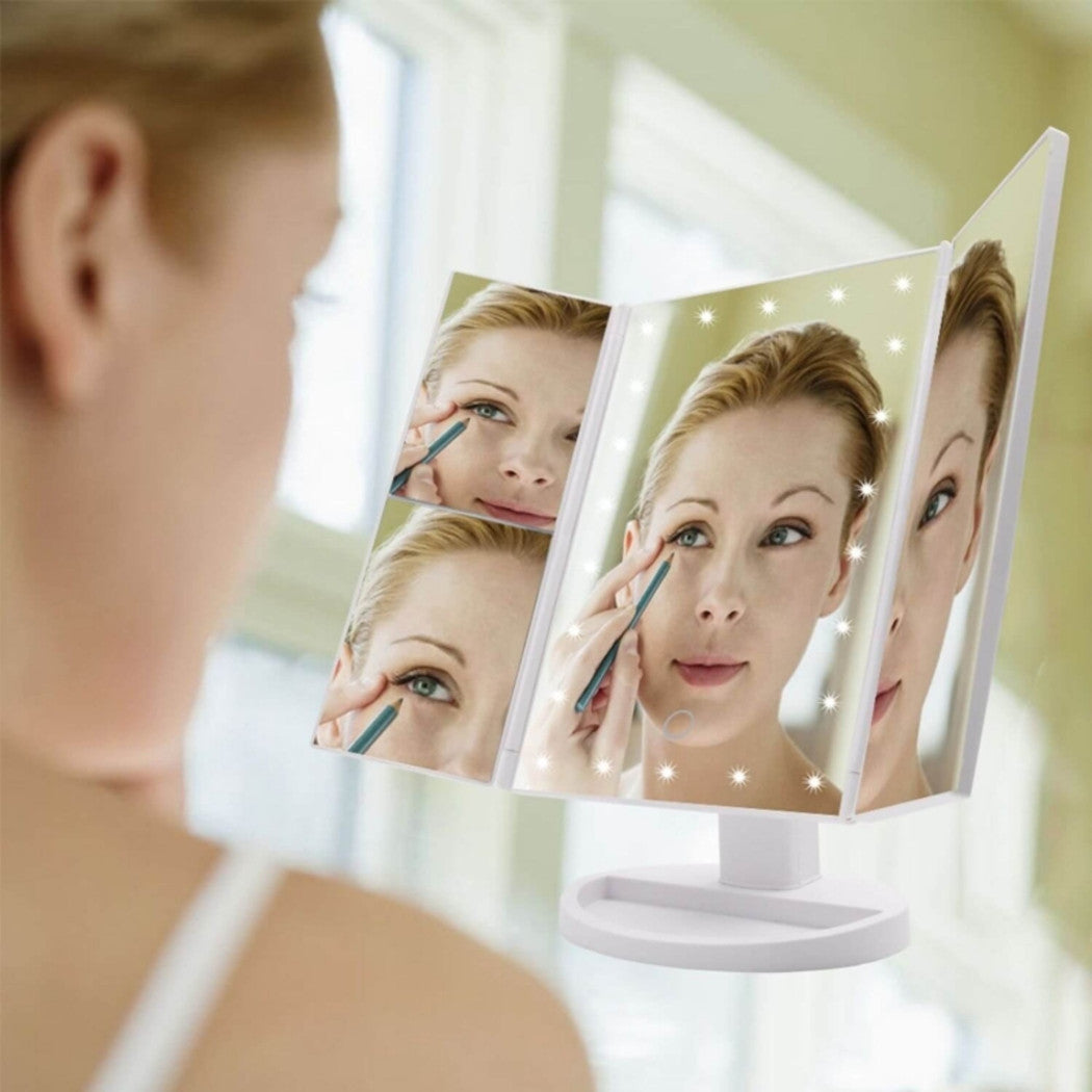 360-GRAD-DREHSPIEGEL TOUCHSCREEN-TISCH 2 VERGRÖSSERUNGEN BAD MAKE-UP