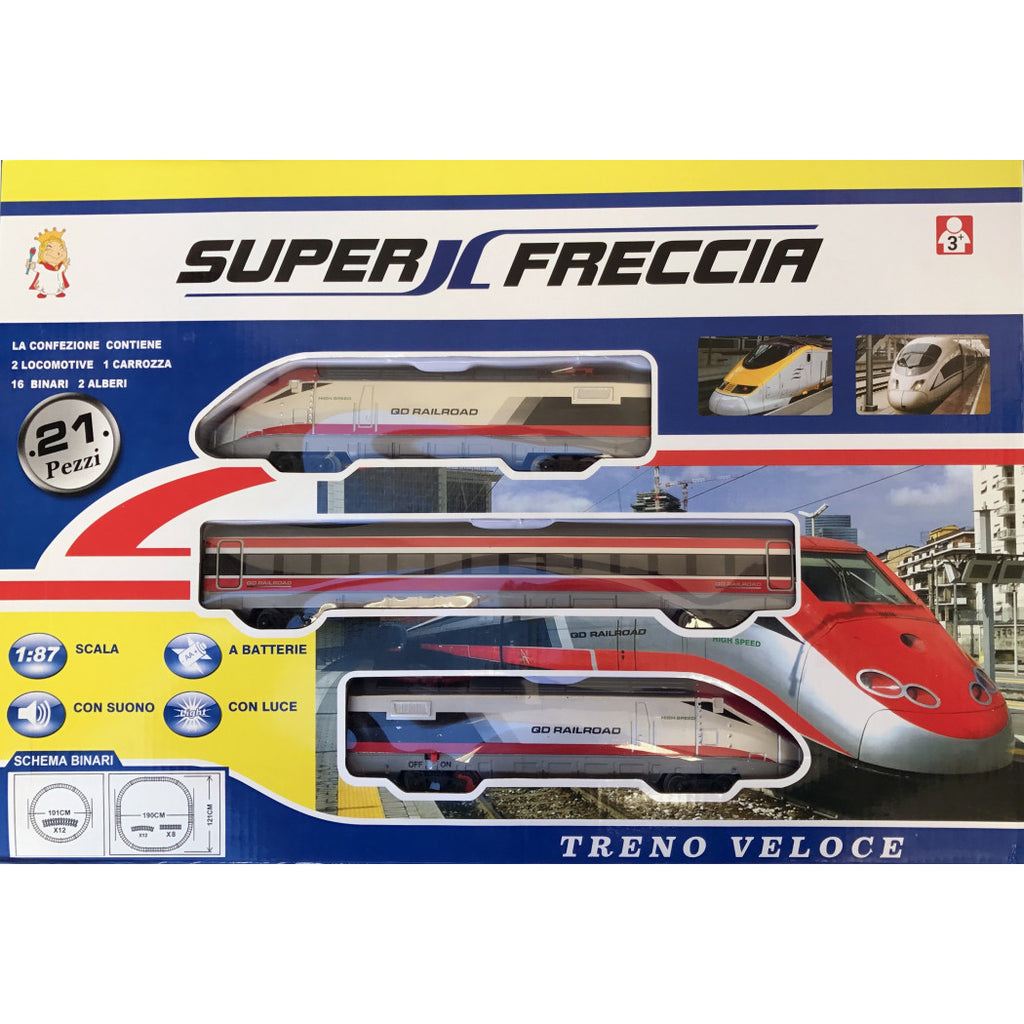 21-TEILIGE SUPER-PFEILWAGEN-ZUGSTRECKE MIT GERÄUSCHEN UND LICHTERN