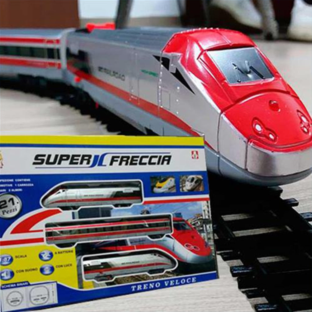 21-TEILIGE SUPER-PFEILWAGEN-ZUGSTRECKE MIT GERÄUSCHEN UND LICHTERN