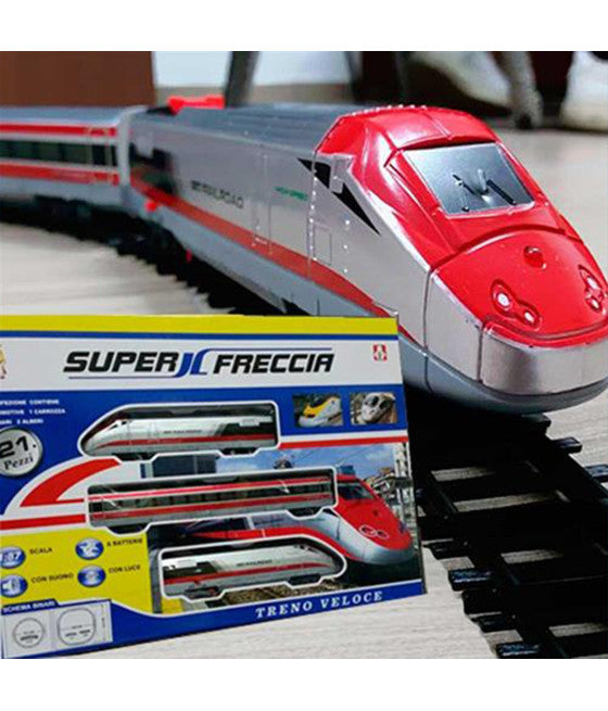 21-TEILIGE SUPER-PFEILWAGEN-ZUGSTRECKE MIT GERÄUSCHEN UND LICHTERN