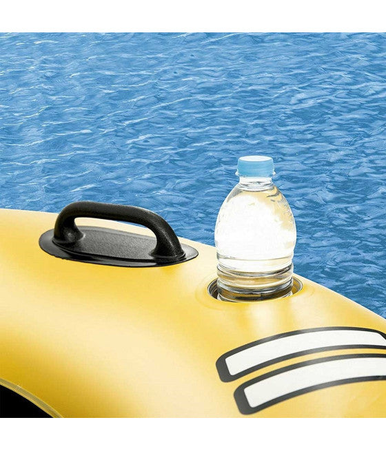 2-SITZ-SESSEL MIT AUFBLASBARER MATRATZE UND RÜCKENLEHNE, GETRÄNKEHALTERNETZ