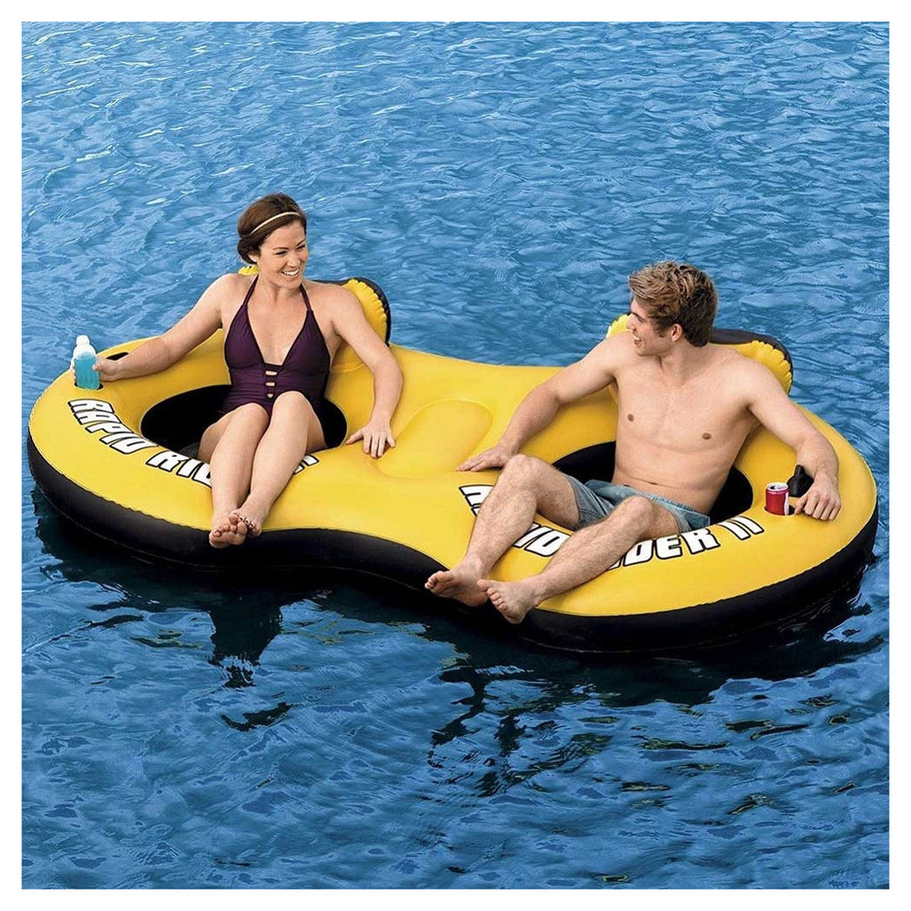 2-SITZ-SESSEL MIT AUFBLASBARER MATRATZE UND RÜCKENLEHNE, GETRÄNKEHALTERNETZ