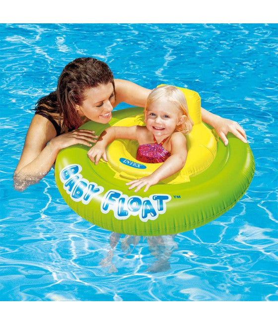 AUFBLASBARE RETTUNGSBOJE FÜR KINDER AUFBLASBARES SEEBABY MIT HÖSCHEN UND RÜCKENLEHNE 76CM FLUO