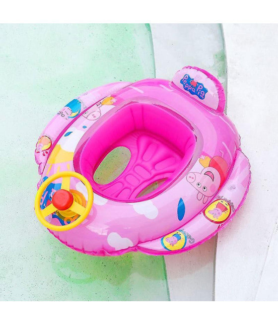 AUFBLASBARE BABYSCHWIMMWESTE FÜR MÄDCHEN MIT HÖSCHEN UND RÜCKENLEHNE 70 CM FARBE ROSA