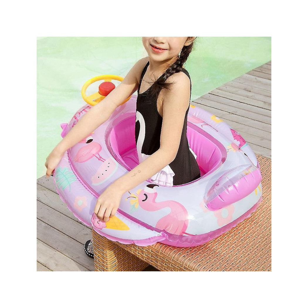 AUFBLASBARE BABYSCHWIMMWESTE FÜR MÄDCHEN MIT HÖSCHEN UND RÜCKENLEHNE 70 CM FARBE ROSA