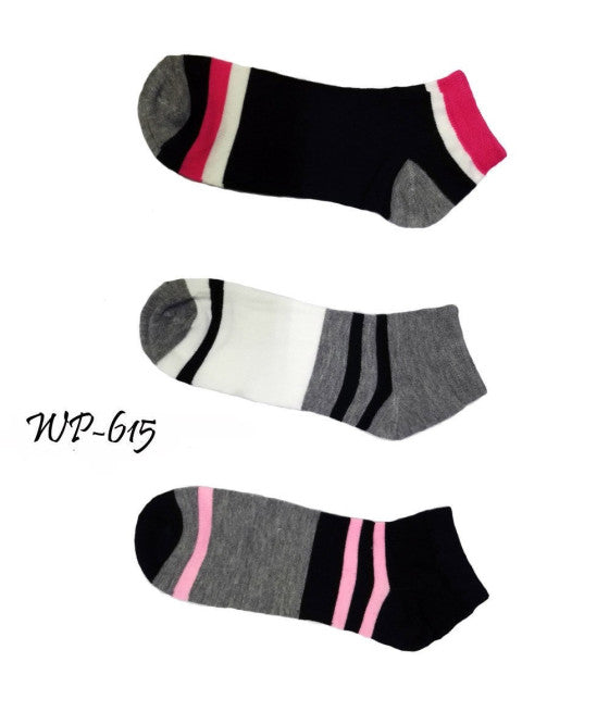 12 PAAR DAMEN-PHANTOMSOCKEN AUS BAUMWOLLE MIT NIEDRIGEM HALSAUSSCHNITT GRÖSSE EINHEITSGRÖSSE 35-40 GESTREIFT